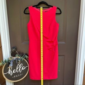 Ann Taylor Red Ruffle Sheath Dress Size 6